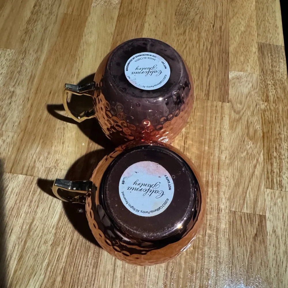 California Pantry Hammered Copper Moscow Mule Mug Set – Set of 2 - Picture 4 of 4